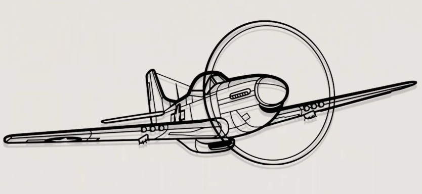 P-51 Mustang Angle Wall Art